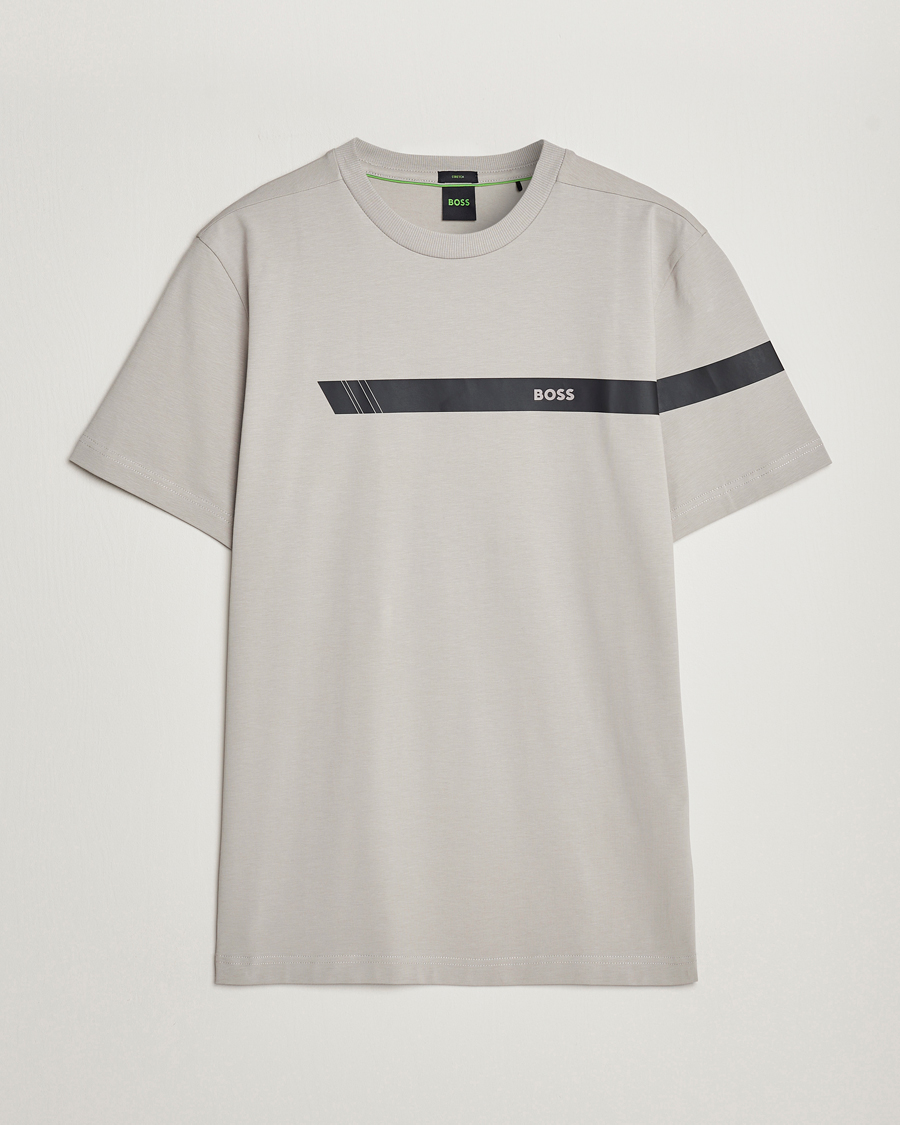Herren | T-Shirts | BOSS GREEN | Logo Crew Neck T-Shirt Open Grey