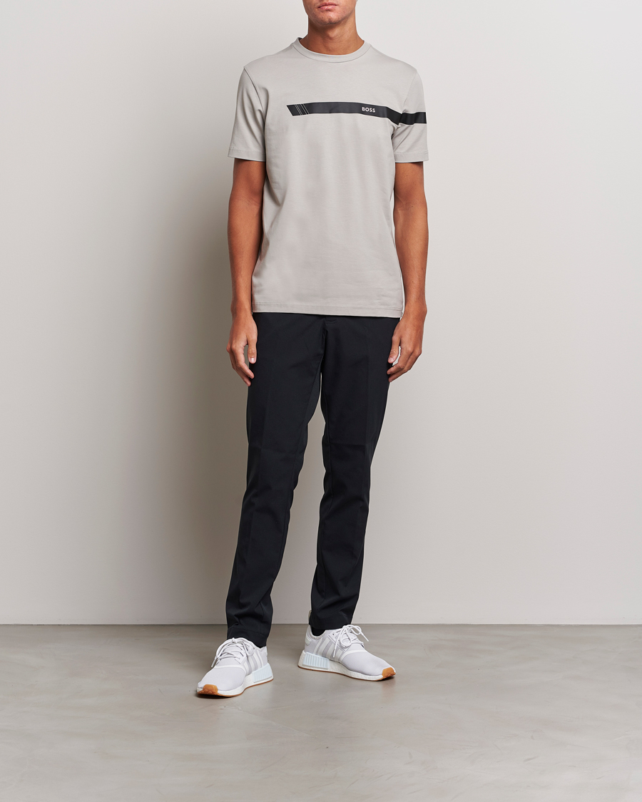 Herren | T-Shirts | BOSS GREEN | Logo Crew Neck T-Shirt Open Grey