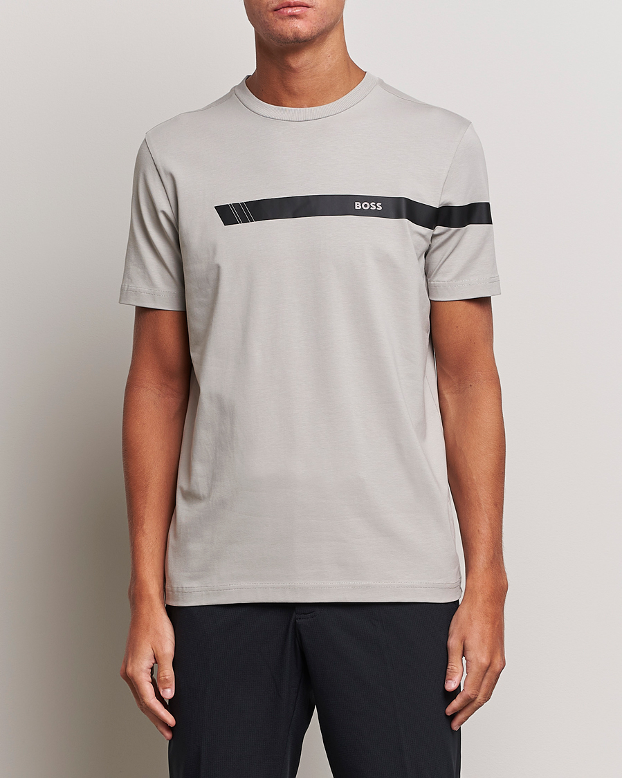 Herren | T-Shirts | BOSS GREEN | Logo Crew Neck T-Shirt Open Grey