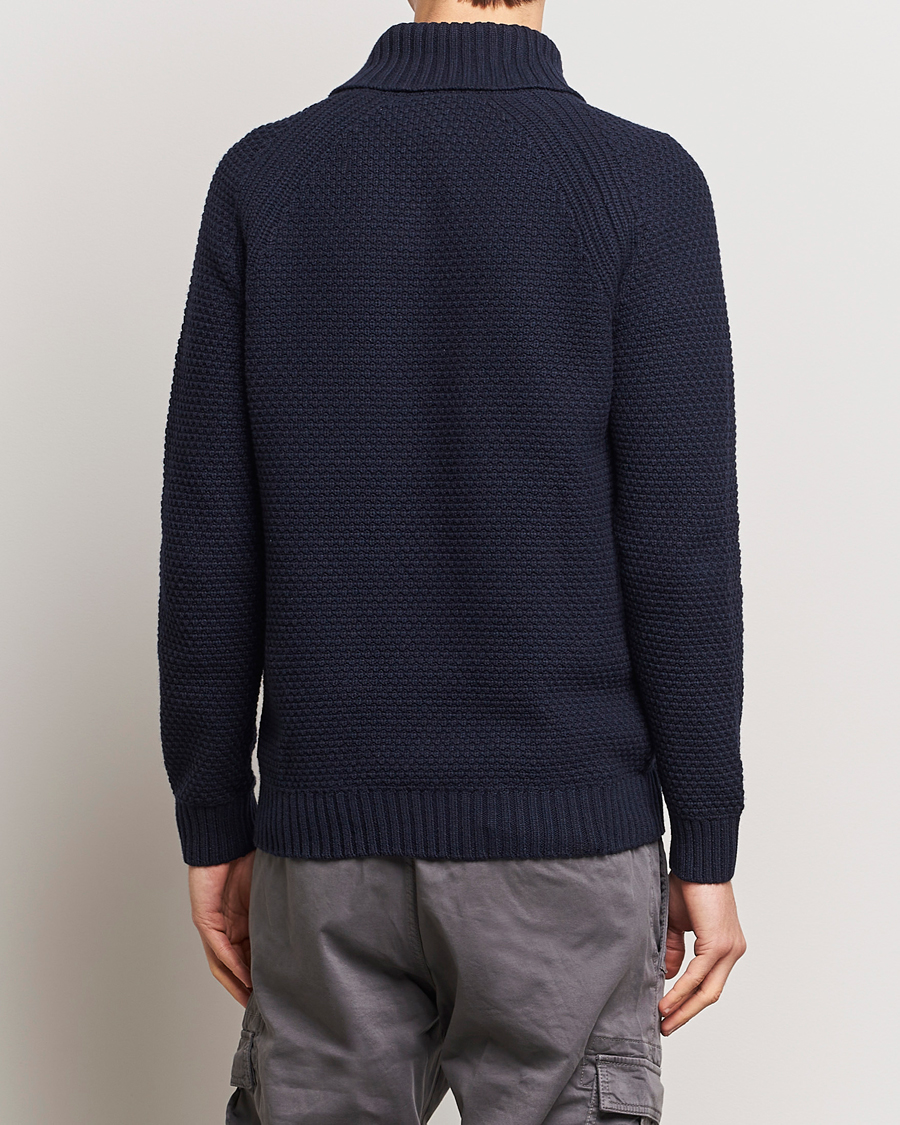 Herren | Pullover | BOSS ORANGE | Amado Heavy Knitted Shawl Collar Sweater Dark Blue
