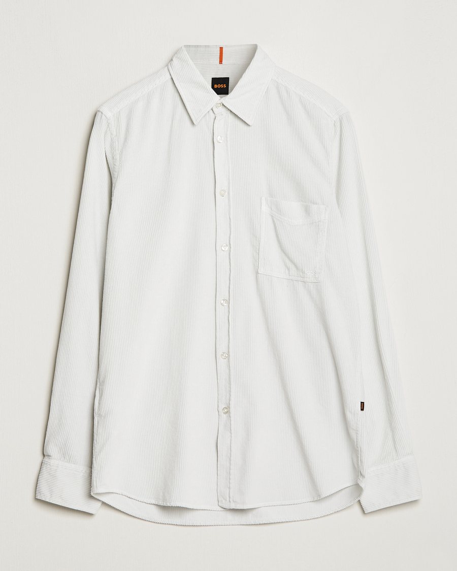 Herren | Hemden | BOSS ORANGE | Relegant Corduroy Shirt Light Grey