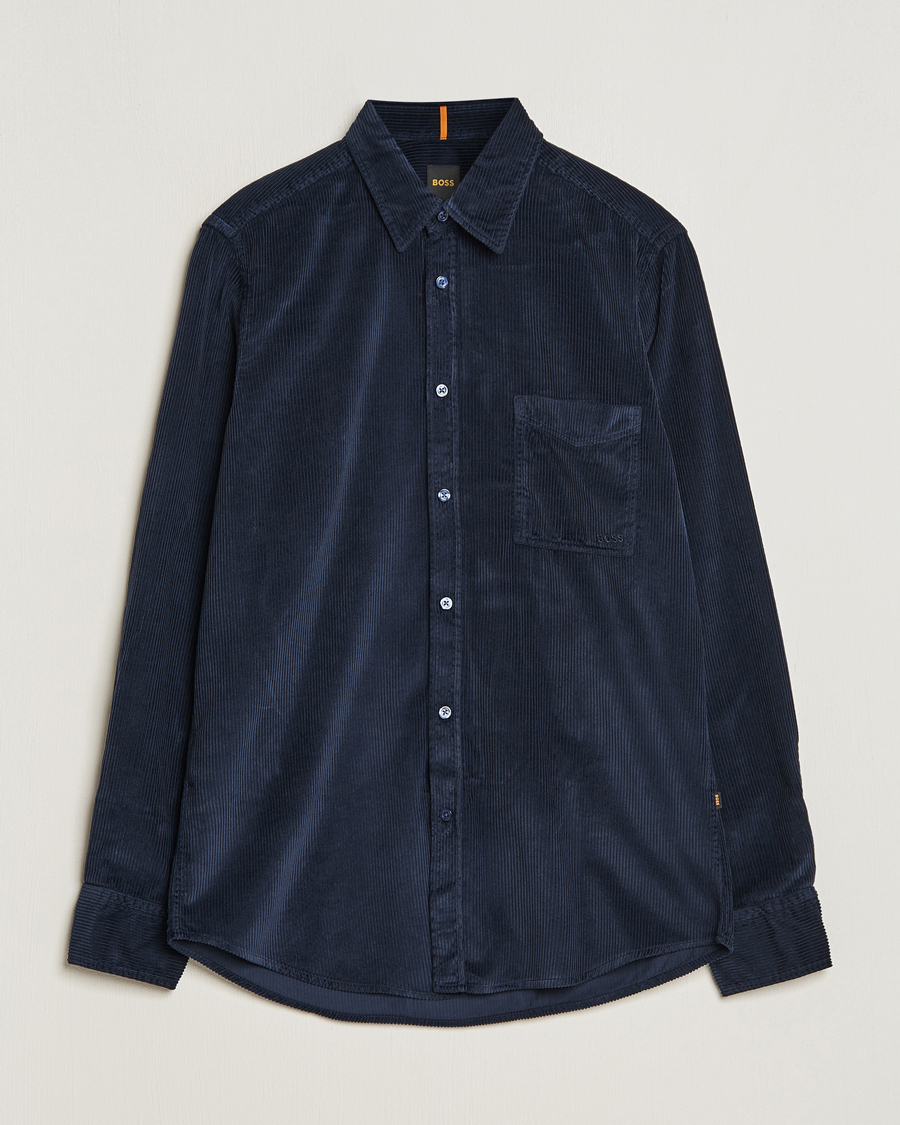 Herren |  | BOSS ORANGE | Relegant Corduroy Shirt Dark Blue