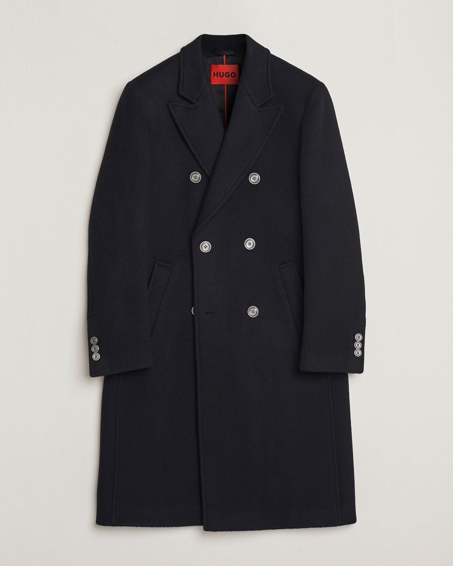 Herren | Jacken | HUGO | Miroy Wool Double Breasted Coat Black