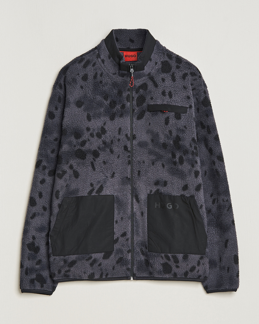 Herren | Pullover | HUGO | Deleriac Teddy Full Zip Dark Grey