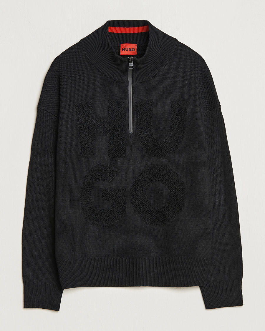 Herren | HUGO | HUGO | Sonel Knitted Half Zip Black