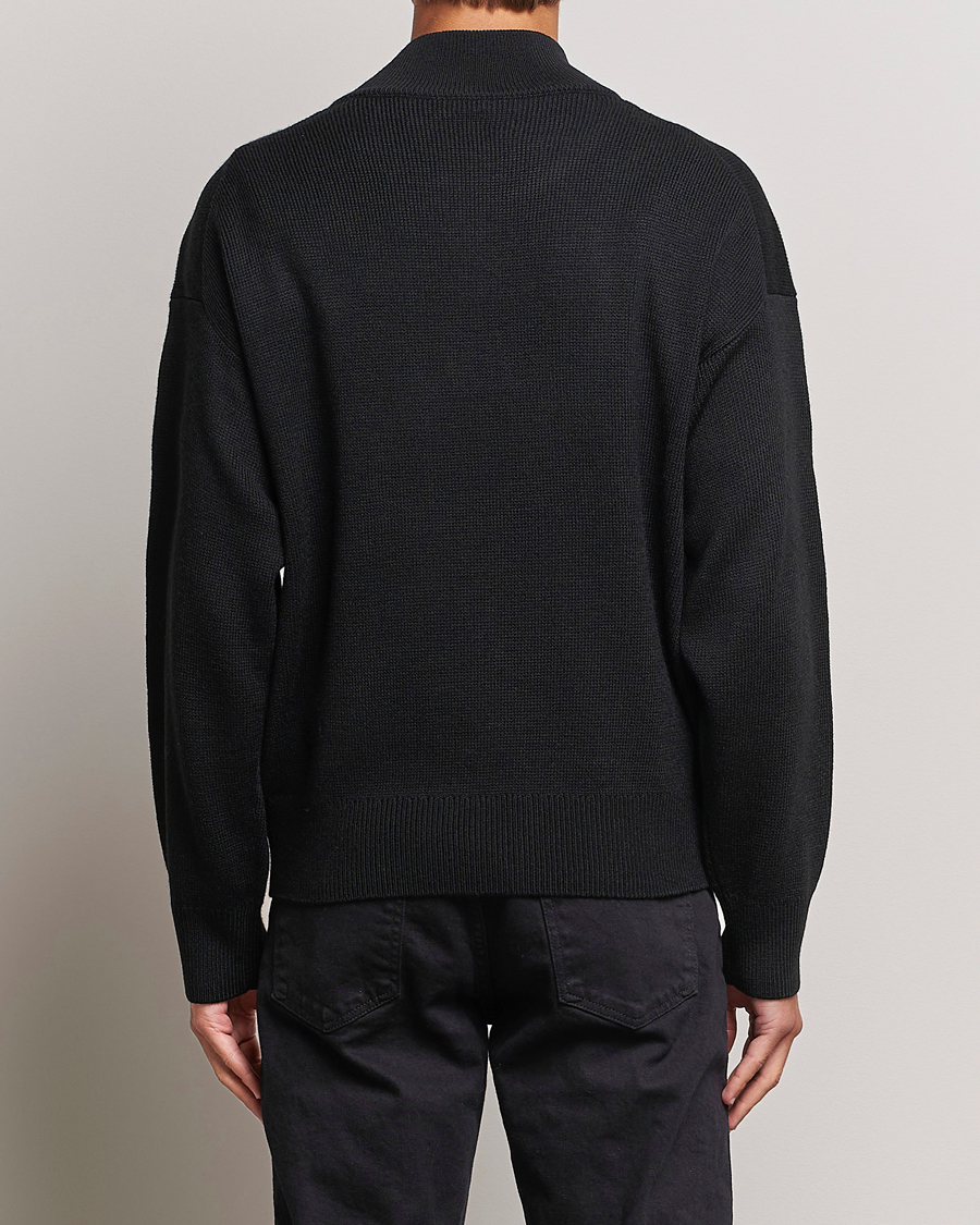 Herren | Pullover | HUGO | Sonel Knitted Half Zip Black
