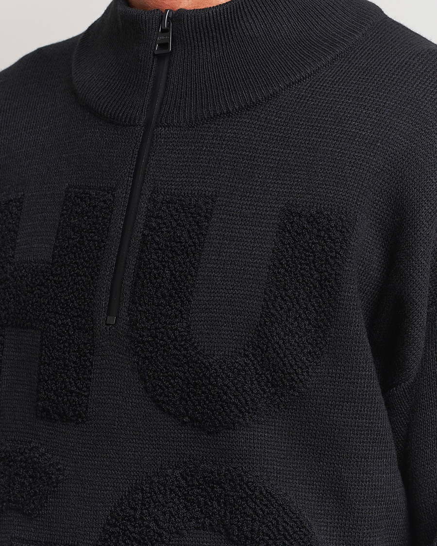 Herren | Pullover | HUGO | Sonel Knitted Half Zip Black
