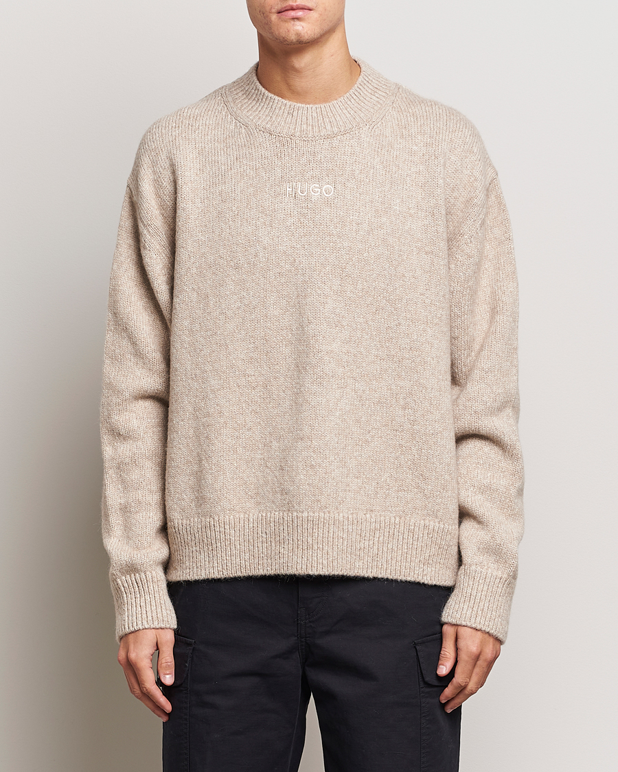 Herren |  | HUGO | Seese Knitted Sweater Light Beige