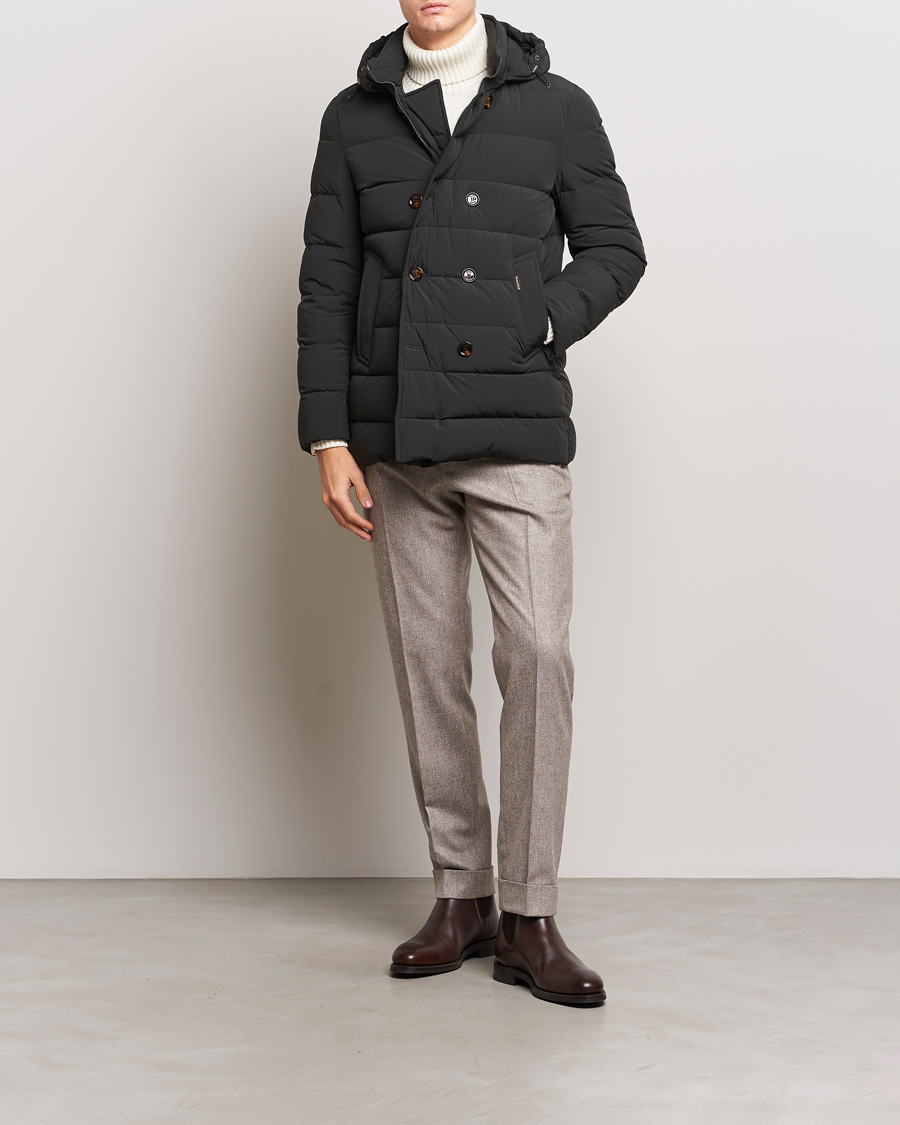 Herren | Jacken | MooRER | Florio Double Breasted Nylon Coat Dark Green