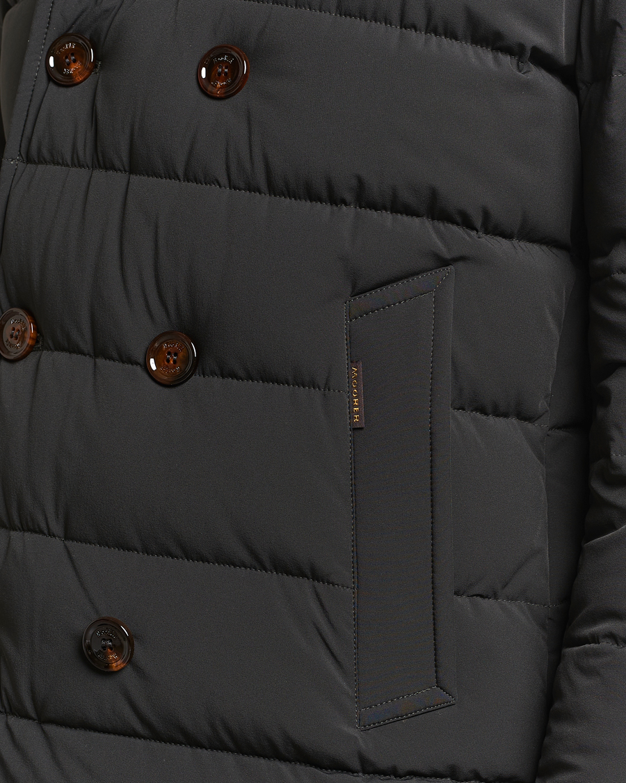 Herren | Jacken | MooRER | Florio Double Breasted Nylon Coat Dark Green
