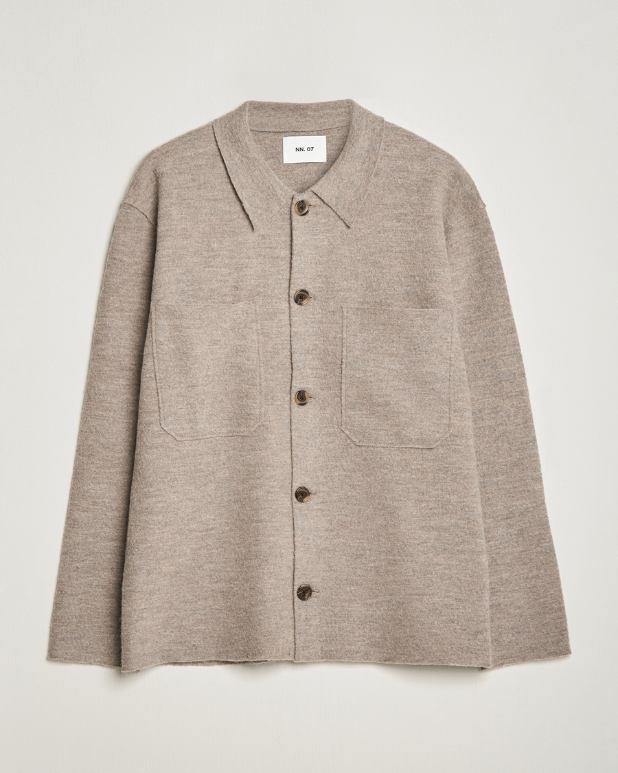 Herren | Pullover | NN07 | Jonas Boiled Wool Cardigan Khaki