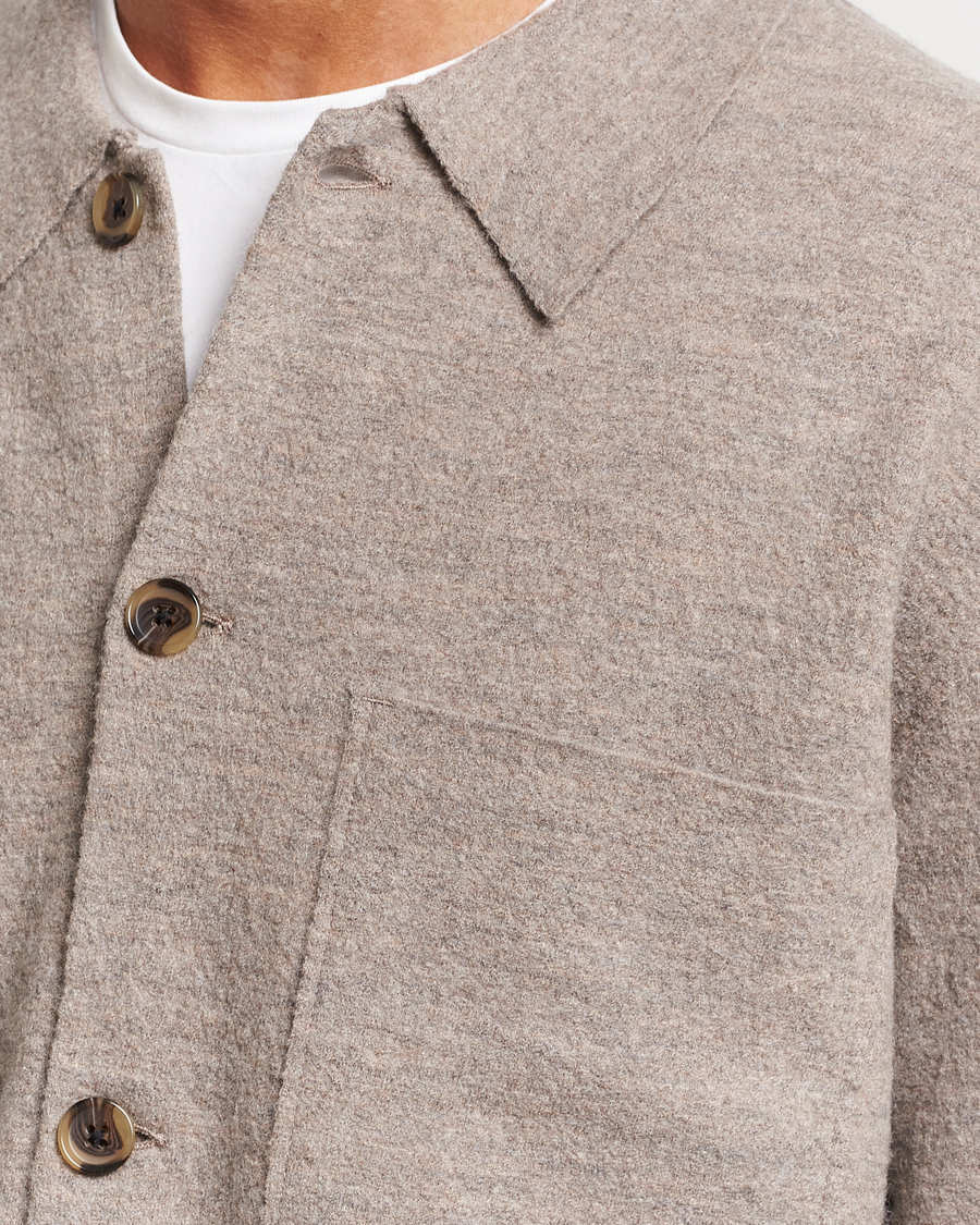 Herren | Pullover | NN07 | Jonas Boiled Wool Cardigan Khaki