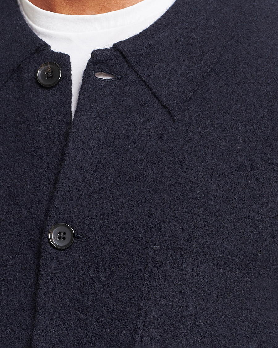 Herren | Pullover | NN07 | Jonas Boiled Wool Cardigan Navy Blue