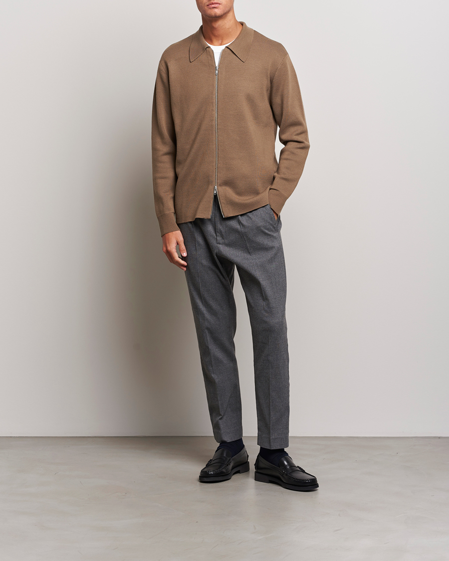 Herren | Pullover | NN07 | Harald Knitted Full Zip Shitake