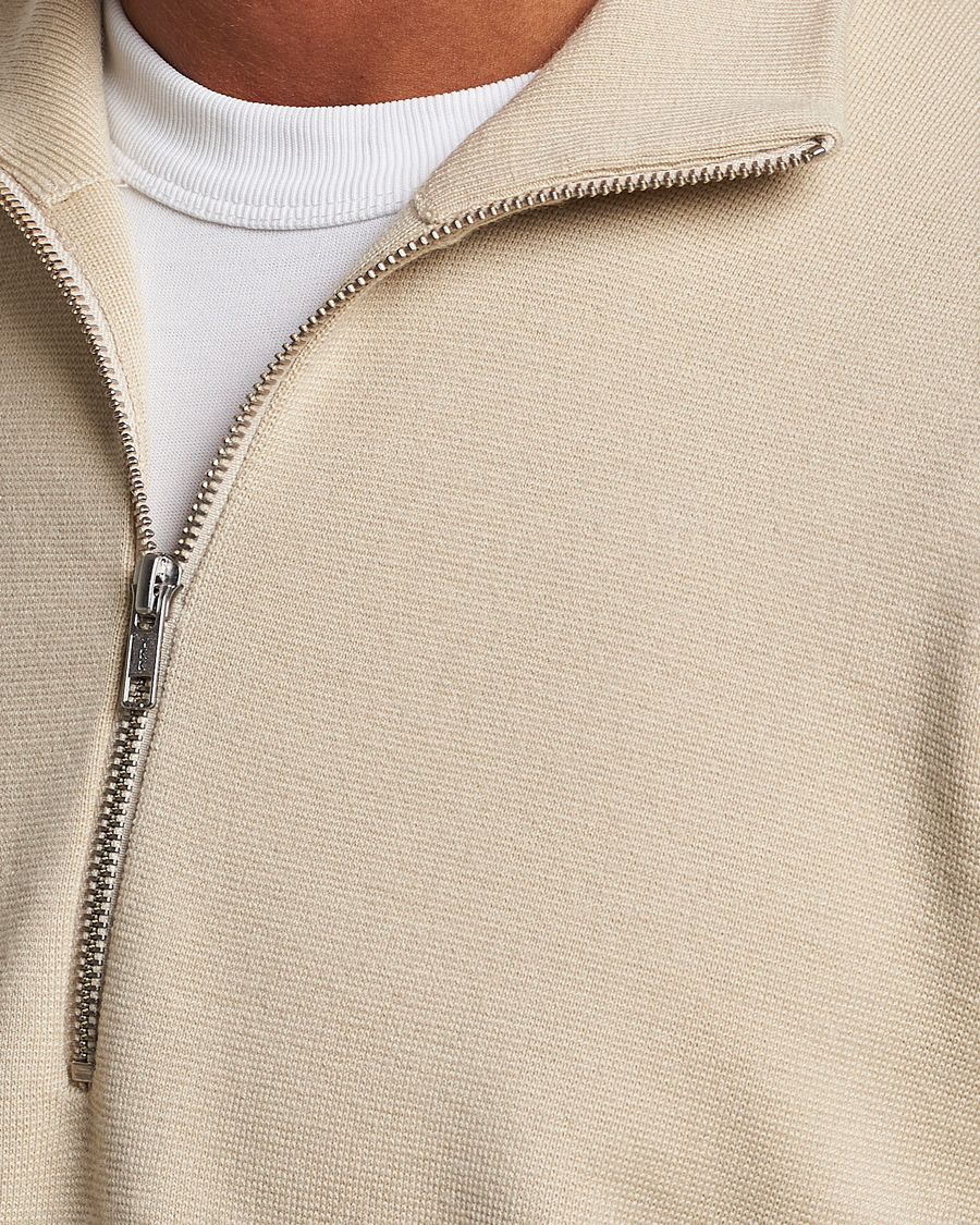 Herren | Pullover | NN07 | Harald Cotton/Modal Half Zip Ecru