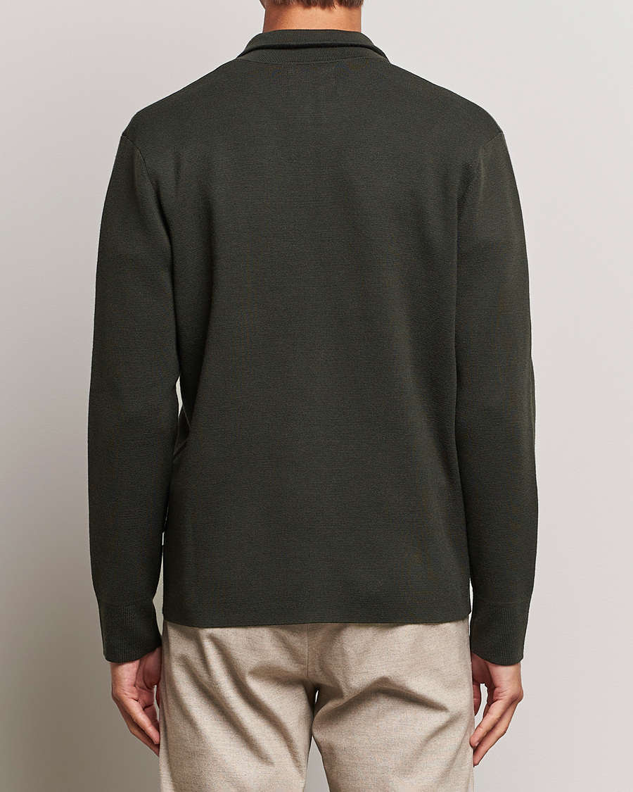 Herren | Pullover | NN07 | Harald Cotton/Modal Half Zip Dark Army