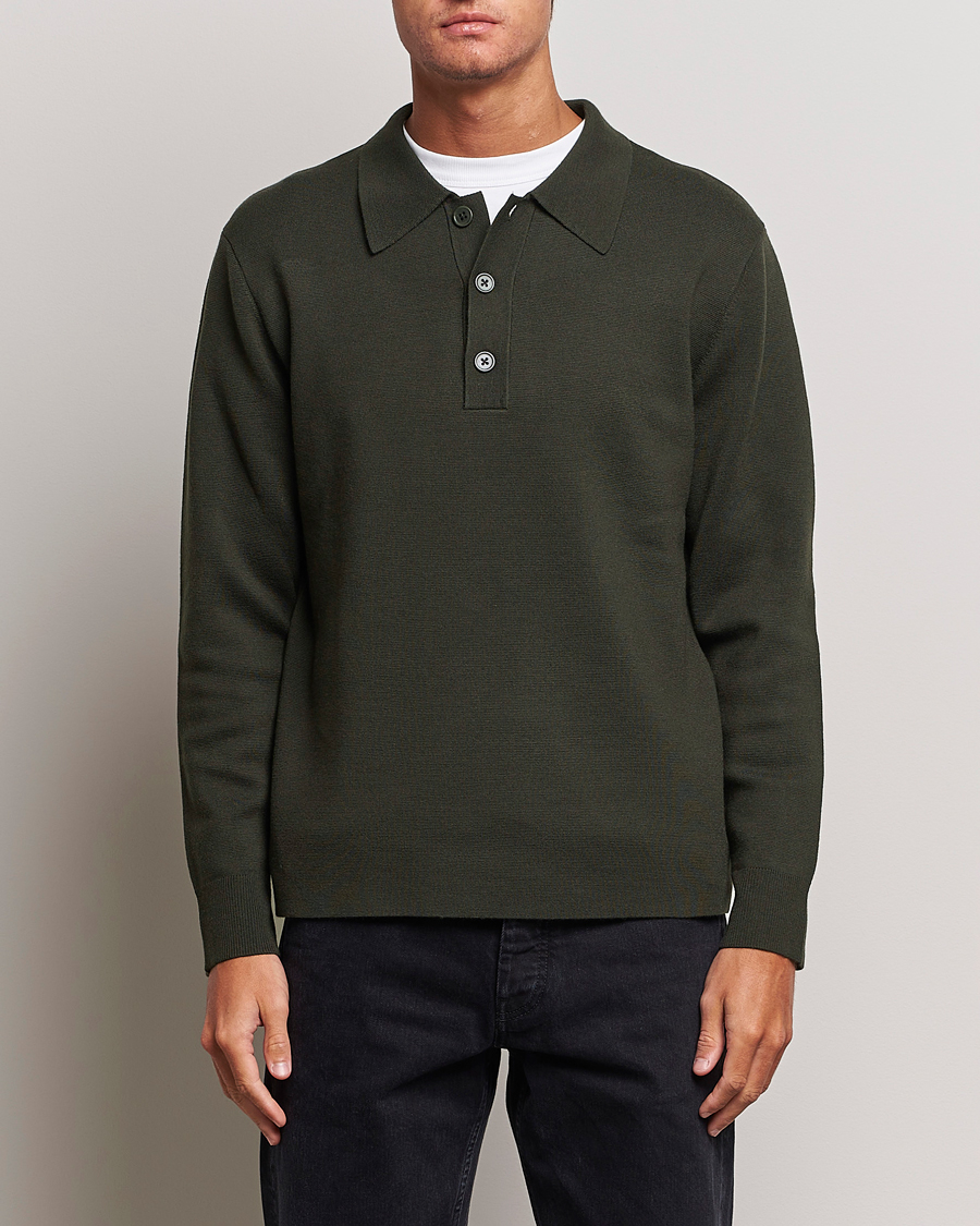 Herren | NN07 | NN07 | Harald Knitted Polo Dark Green