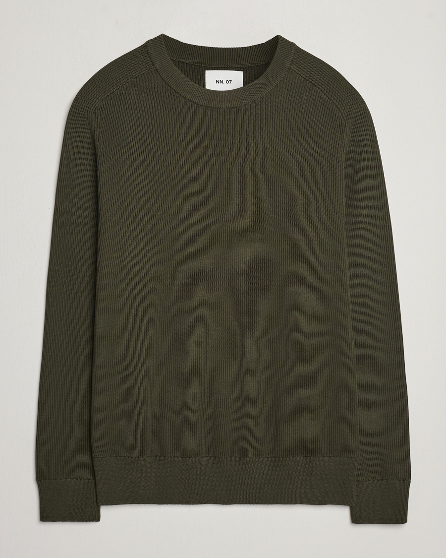 Herren | | NN07 | Kevin Cotton Knitted Sweater Deep Green