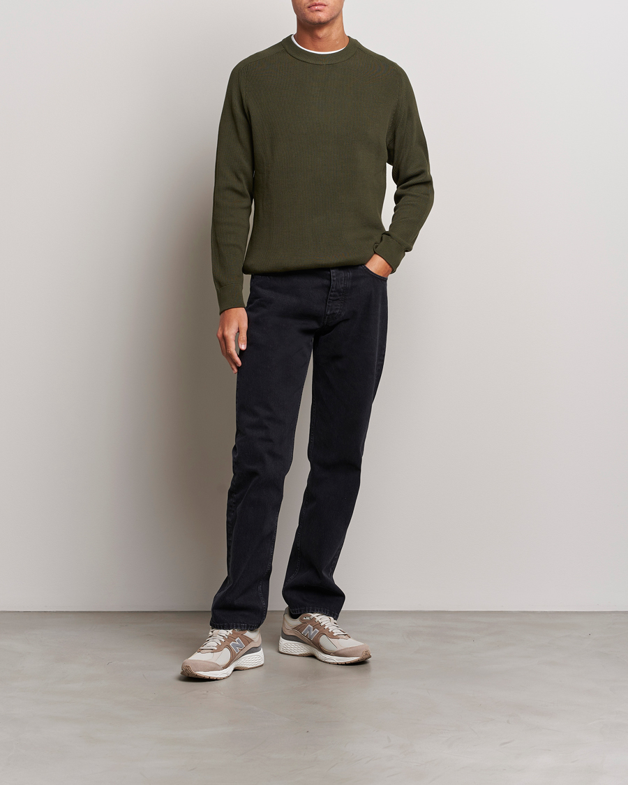 Herren | Pullover | NN07 | Kevin Cotton Knitted Sweater Deep Green