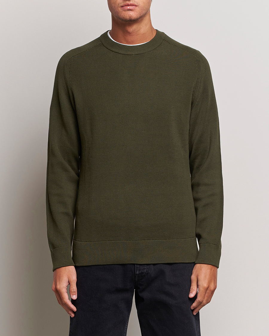 Herren |  | NN07 | Kevin Cotton Knitted Sweater Deep Green