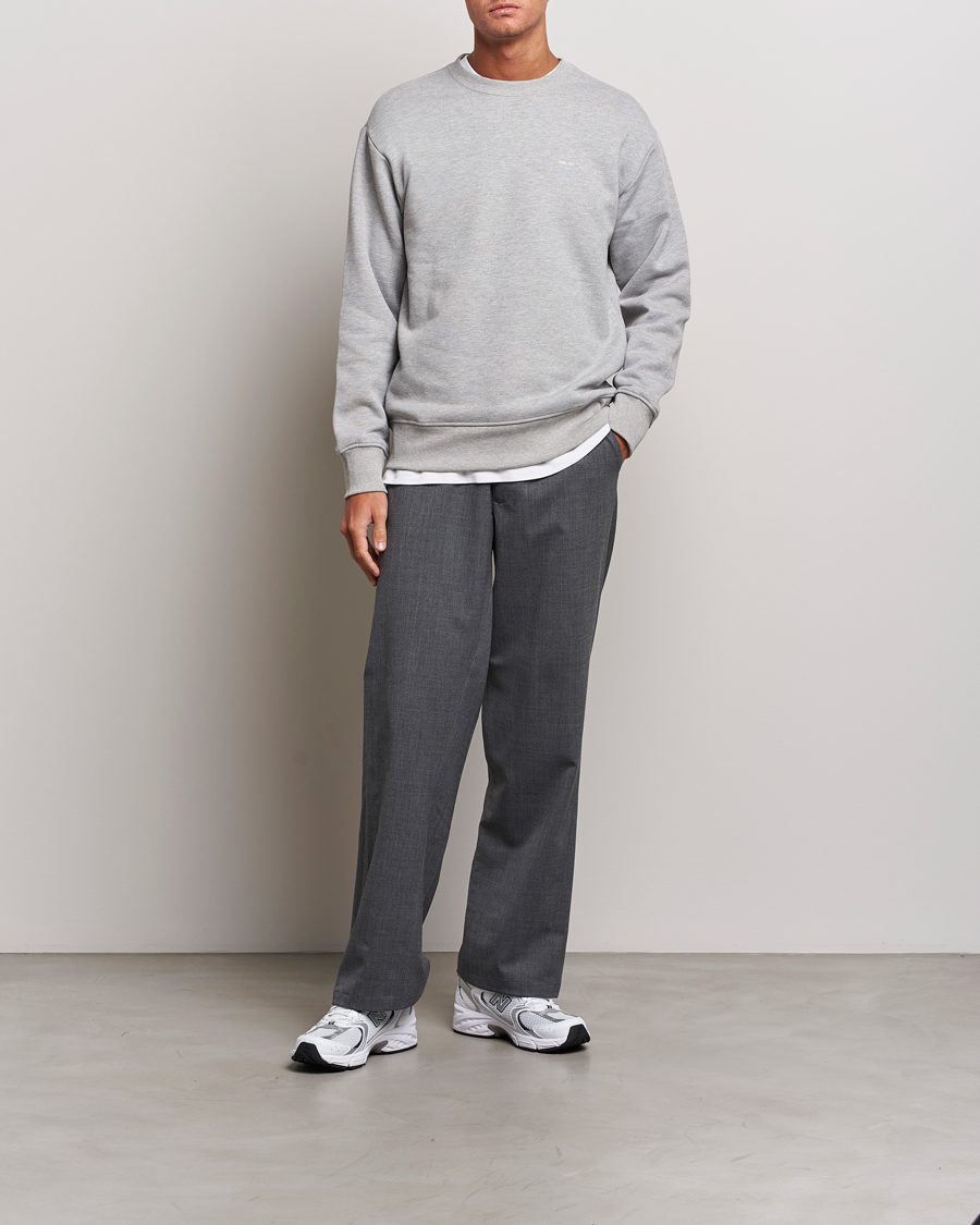 Herren | Pullover | NN07 | Briggs Logo Crew Neck Sweatshirt Light Grey Melange