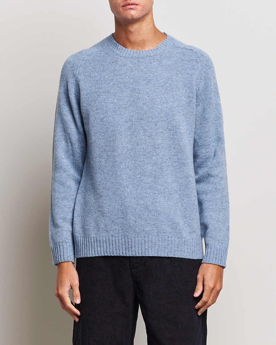 Herren |  | NN07 | Nathan Brushed Crew Neck Light Blue Melange