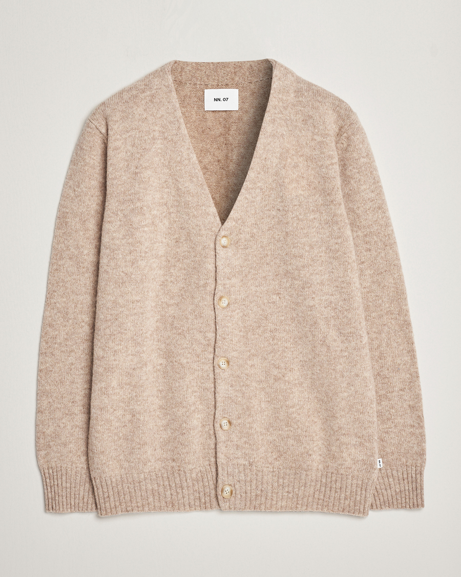Herren | Pullover | NN07 | Nathan Brushed Cardigan Khaki Melange