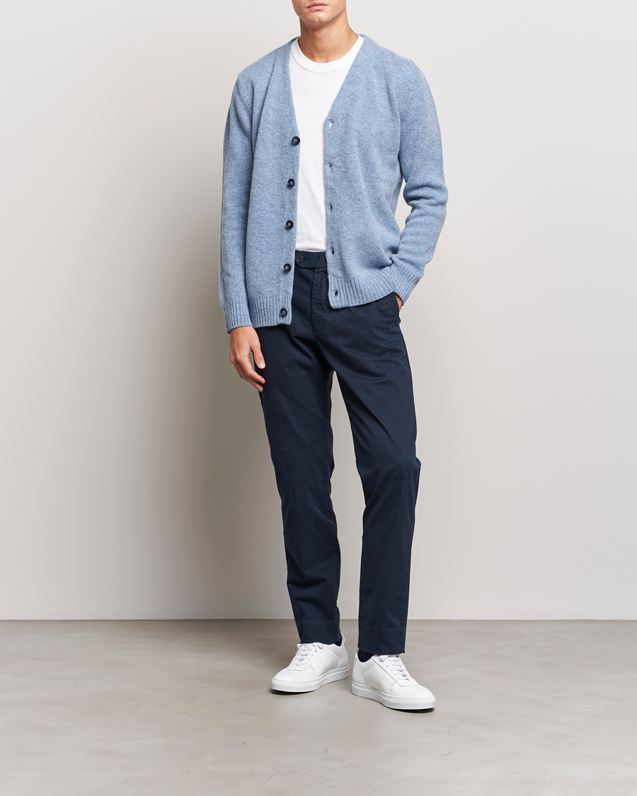 Herren | Pullover | NN07 | Nathan Brushed Cardigan Light Blue Melange