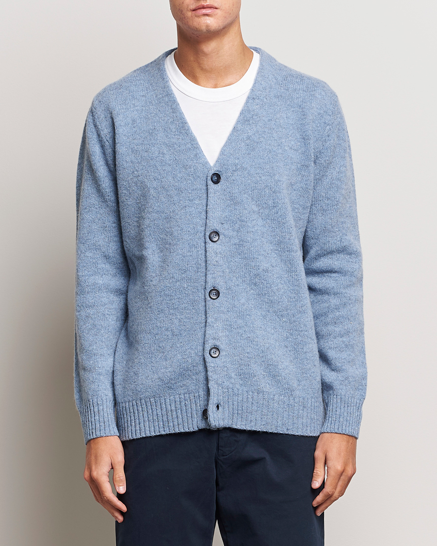 Herren |  | NN07 | Nathan Brushed Cardigan Light Blue Melange