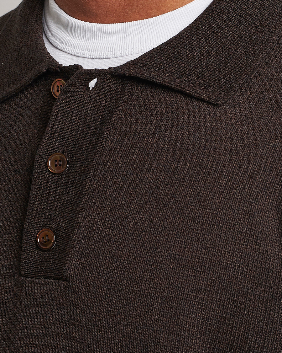 Herren | Pullover | NN07 | Vito Knitted Polo Demitasse Brown