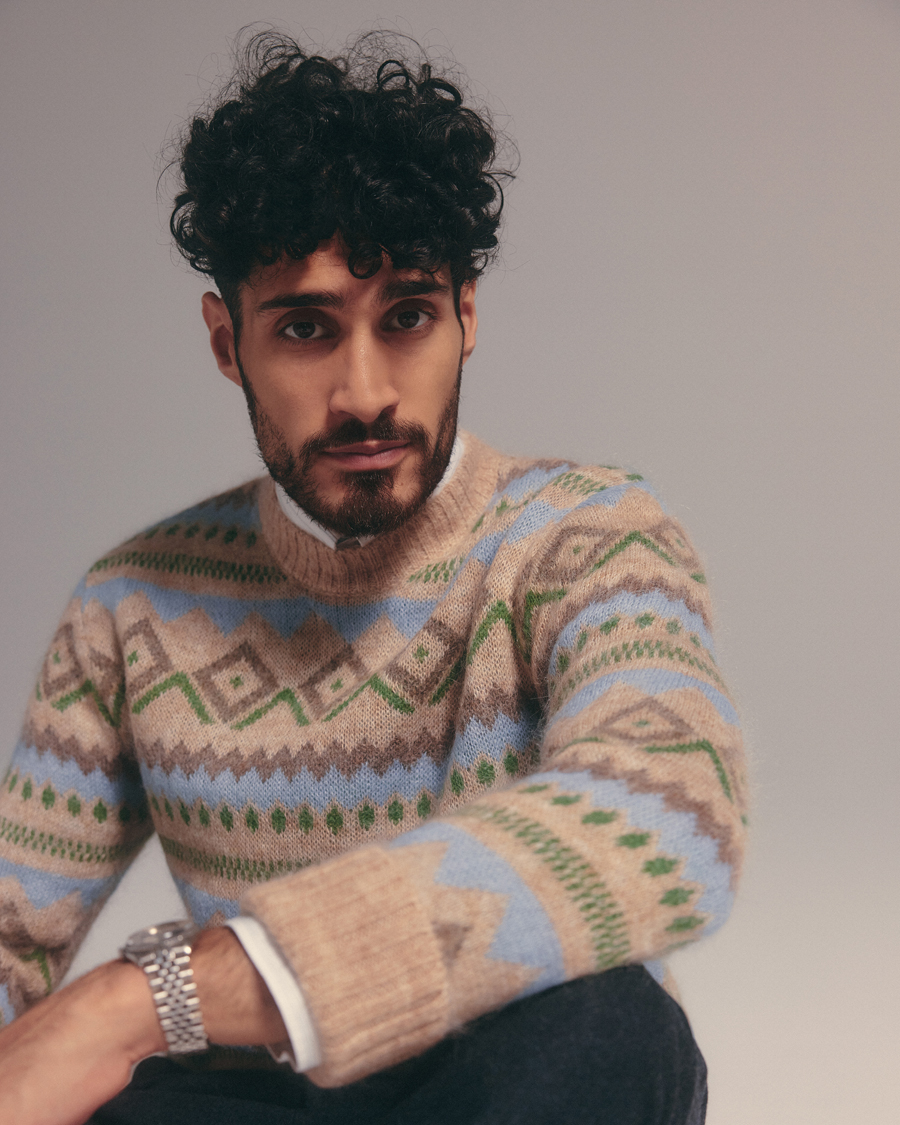 Herren | Pullover | NN07 | Morgan Wool Fairisle Sweater Nature Melange