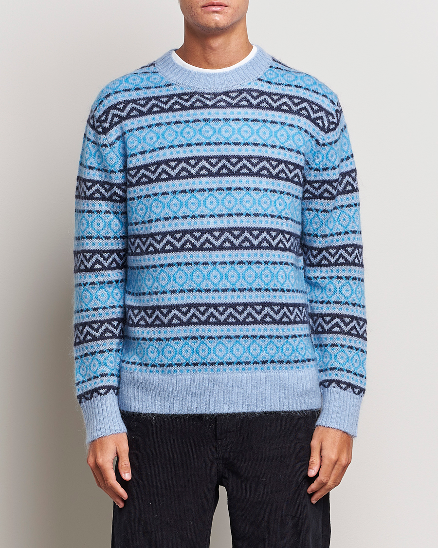 Herren |  | NN07 | Grant Wool Fairisle Sweater Light Blue
