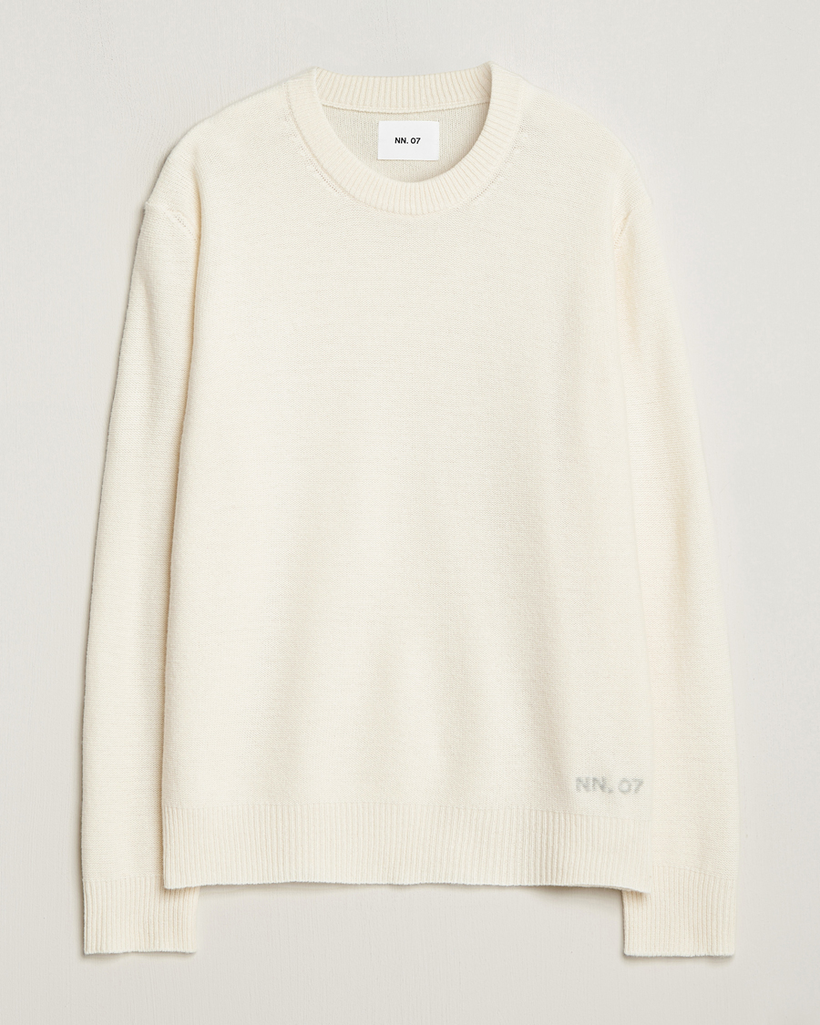 Herren | Pullover | NN07 | Nigel Lambswool Knitted Crew Neck Ecru