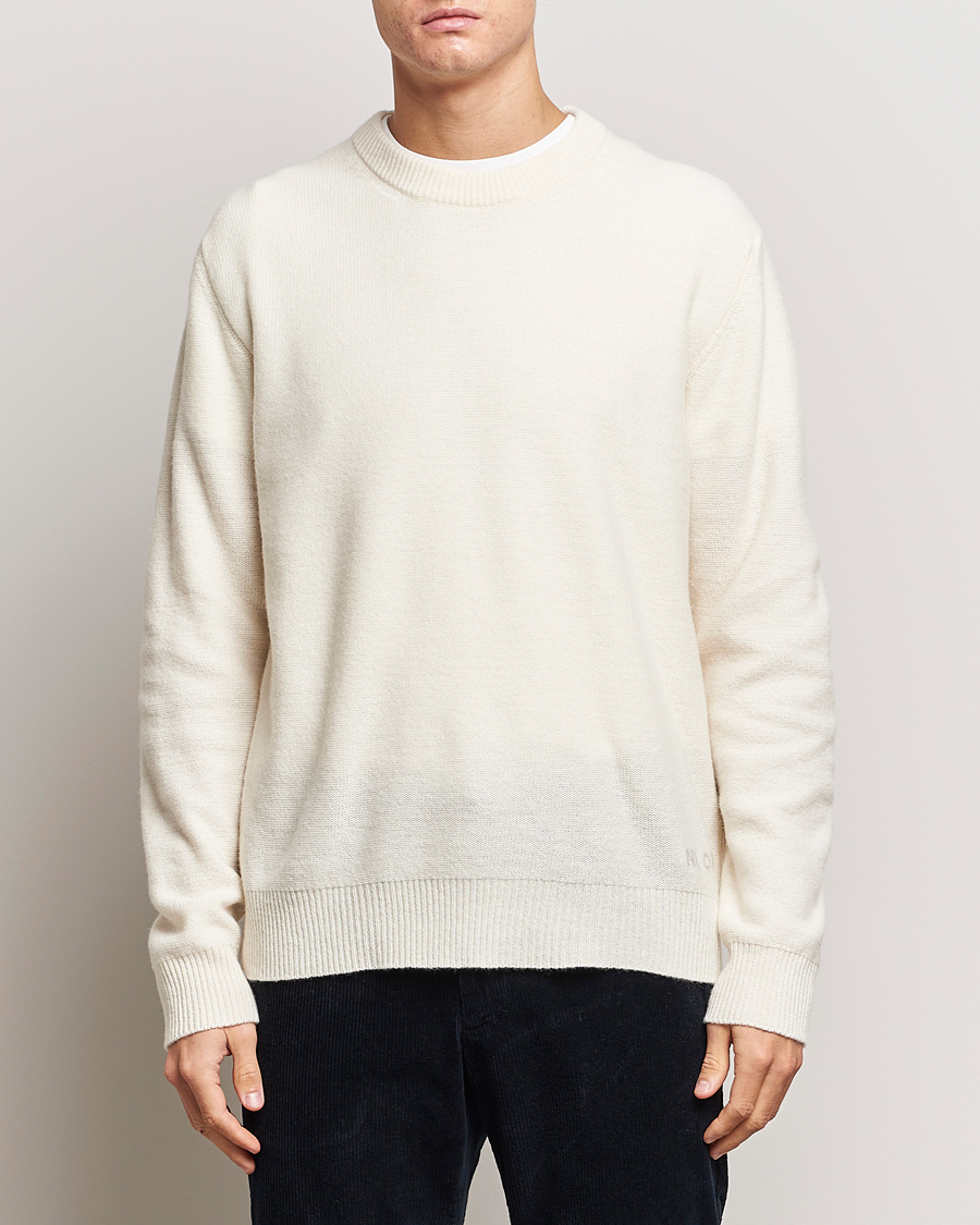 Herren | Pullover | NN07 | Nigel Lambswool Knitted Crew Neck Ecru