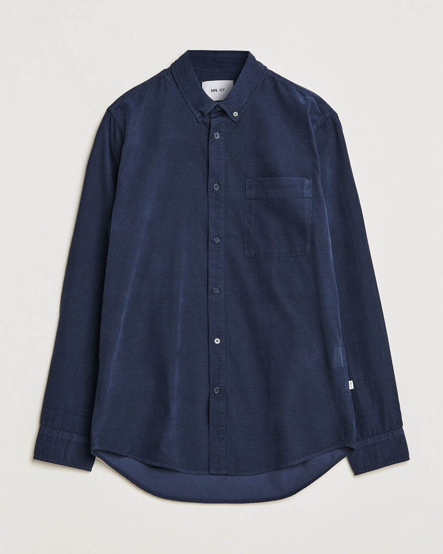 Herren | NN07 | NN07 | Arne Baby Cord Shirt Navy Blue