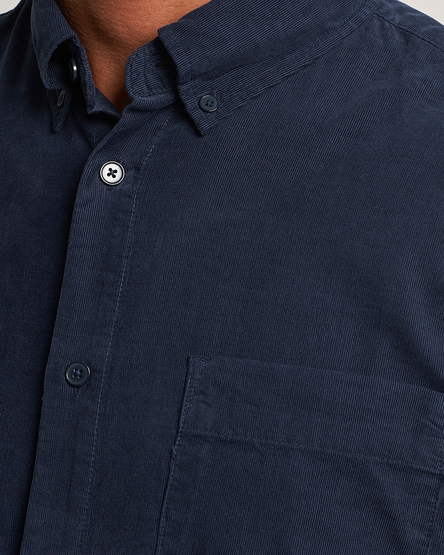 Herren | Hemden | NN07 | Arne Baby Cord Shirt Navy Blue