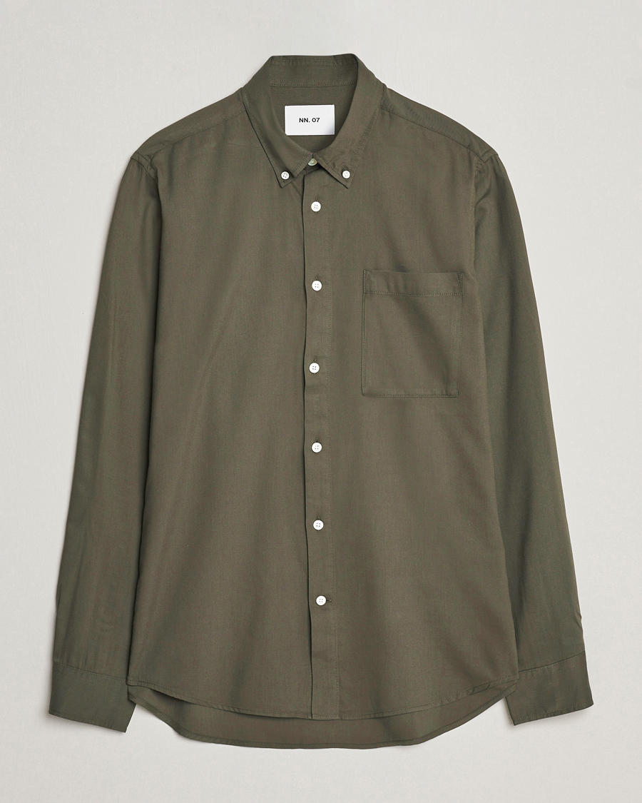 Herren | Hemden | NN07 | Arne Tencel Striped Shirt Dark Army