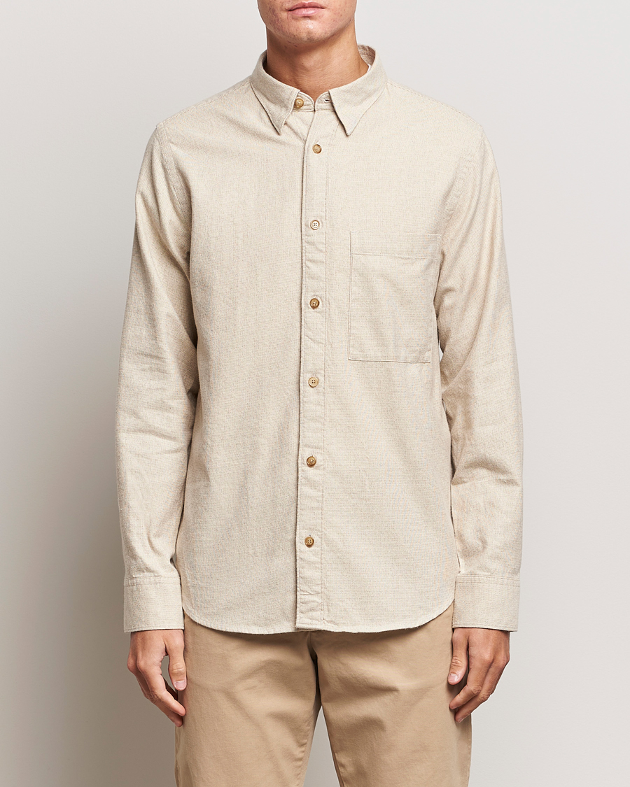 Herren | Hemden | NN07 | Cohen Brushed Flannel Shirt Off White