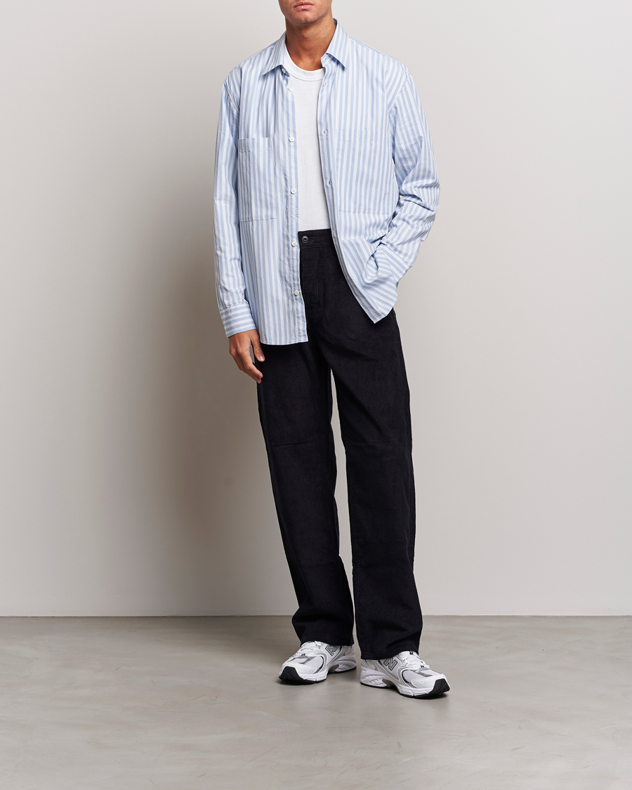 Herren | Hemden | NN07 | Freddie Poplin Striped Shirt Blue/White