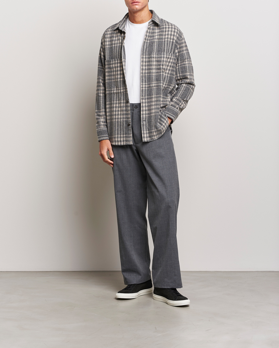 Herren | Hemden | NN07 | Freddie Checked Overshirt Grey/Cream