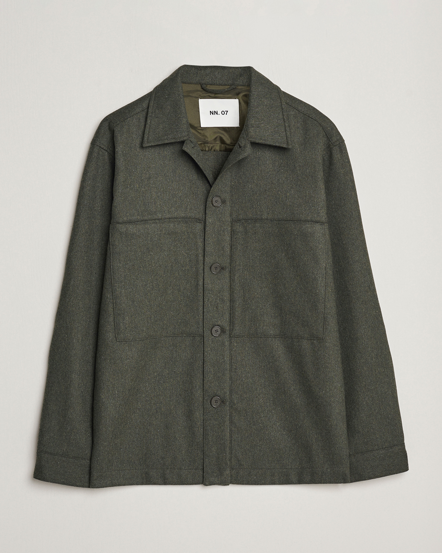 Herren | Hemden | NN07 | Isak Pocket Overshirt Dark Green