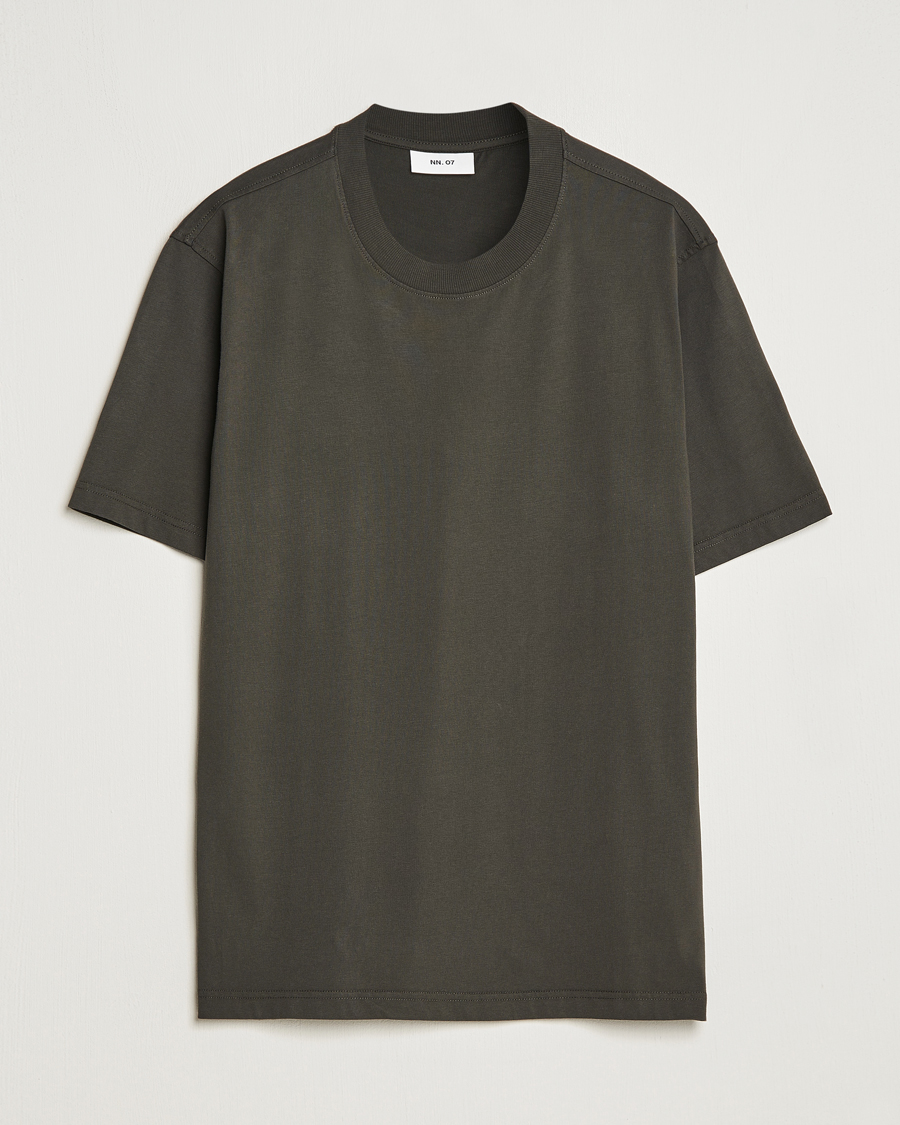 Herren | T-Shirts | NN07 | Adam Crew Neck T-Shirt Dark Army