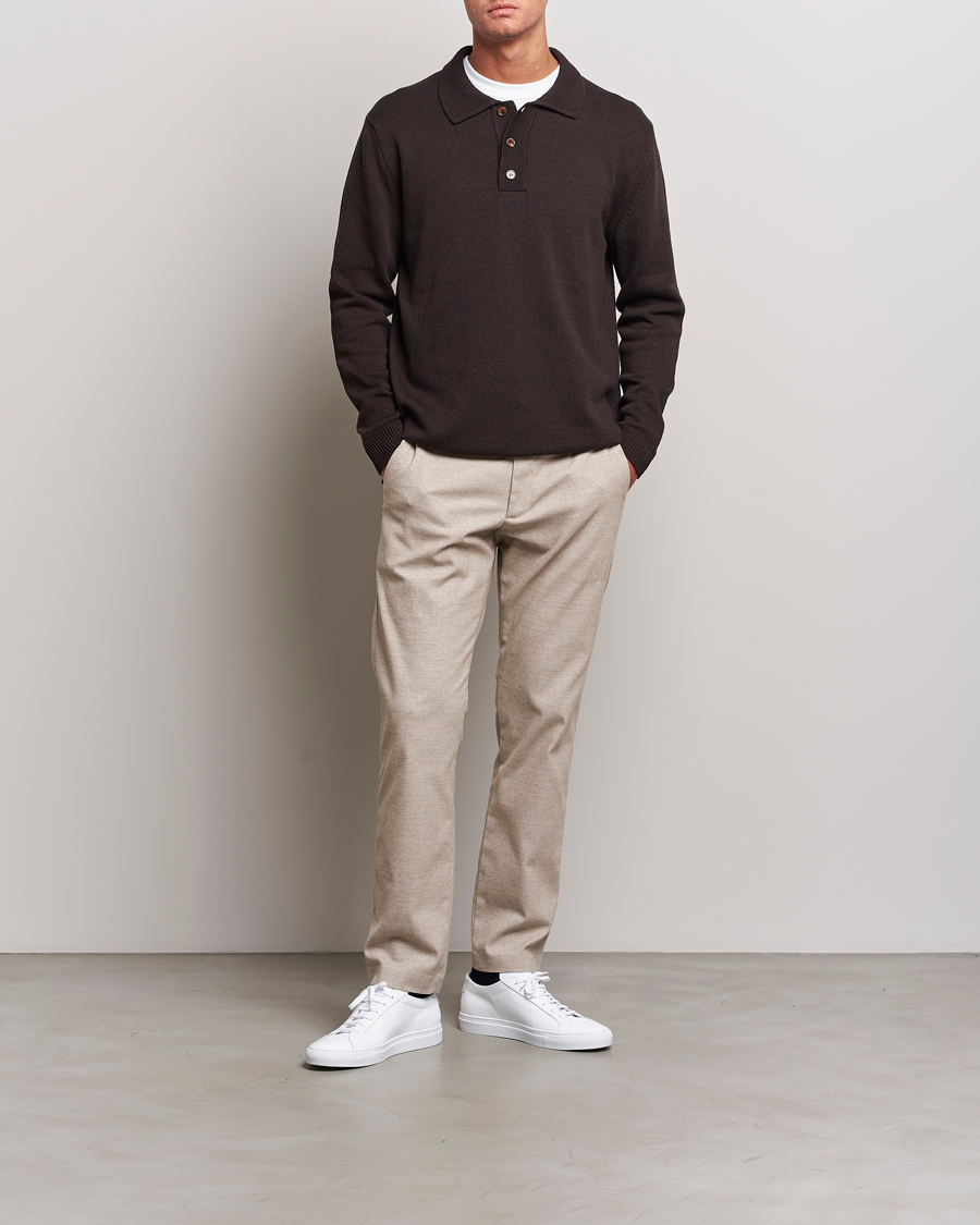 Herren | Hosen | NN07 | Theo Brushed Cotton Trousers Cement Melange