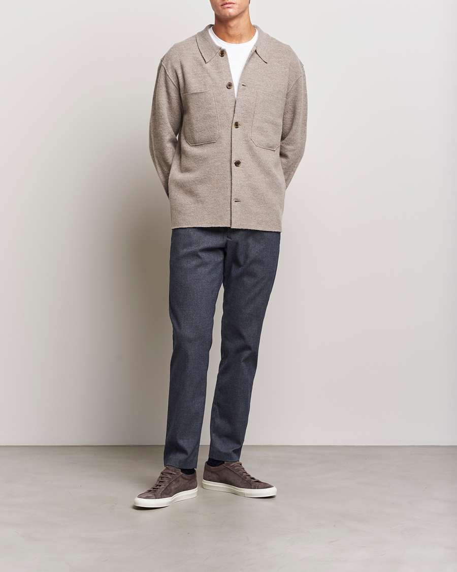 Herren | Hosen | NN07 | Theo Brushed Cotton Trousers Navy Melange