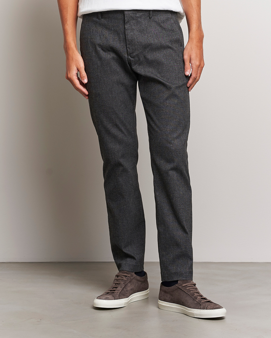 Herren |  | NN07 | Theo Regular Fit Structured Stretch Chinos Black Melange