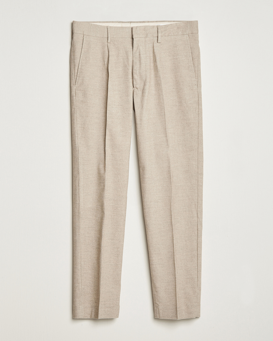 Herren | Hosen | NN07 | Bill Pleated Structured Trousers Cement Melange