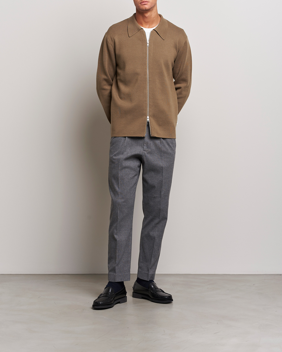 Herren | Hosen | NN07 | Bill Pleated Structured Trousers Grey Melange