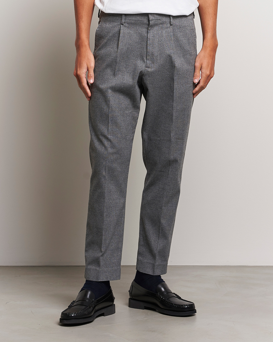 Herren |  | NN07 | Bill Pleated Structured Trousers Grey Melange