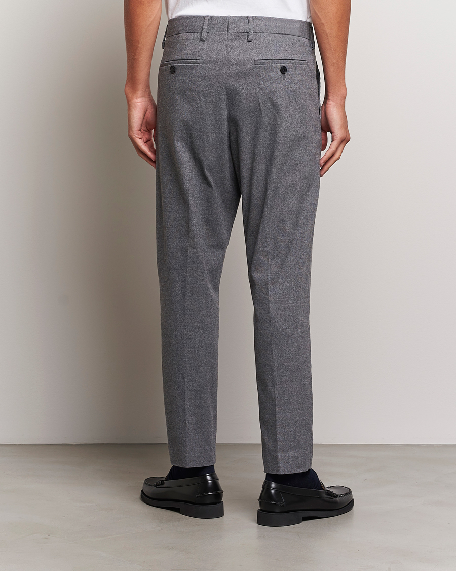Herren | Hosen | NN07 | Bill Pleated Structured Trousers Grey Melange