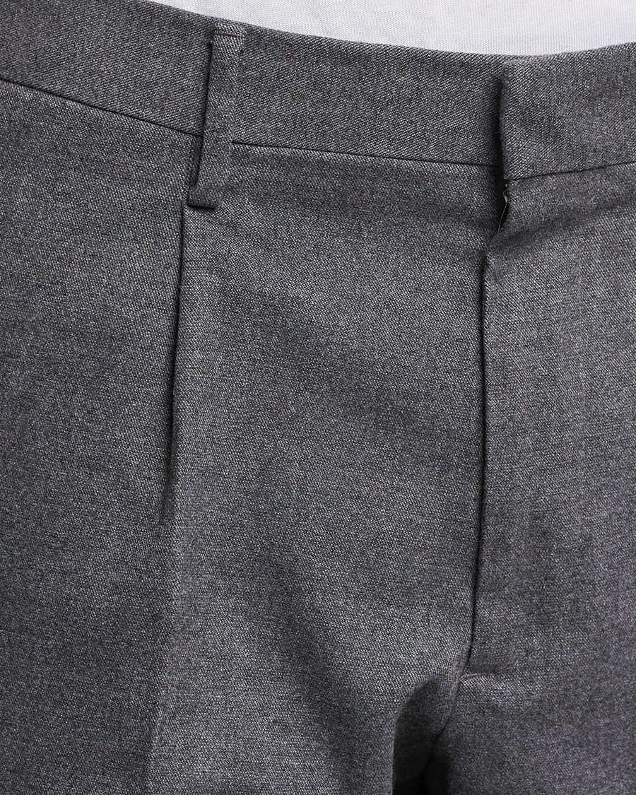 Herren | Hosen | NN07 | Bill Pleated Structured Trousers Grey Melange